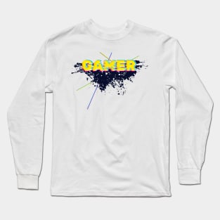 Gamer pixel glitch punk Long Sleeve T-Shirt